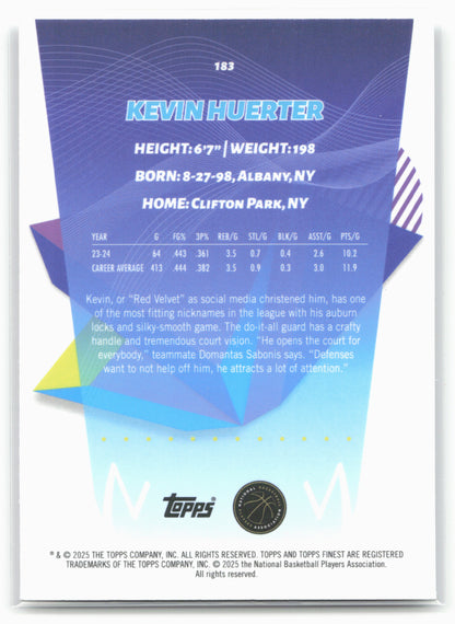 2024-25 Finest #183 Kevin Huerter 19896
