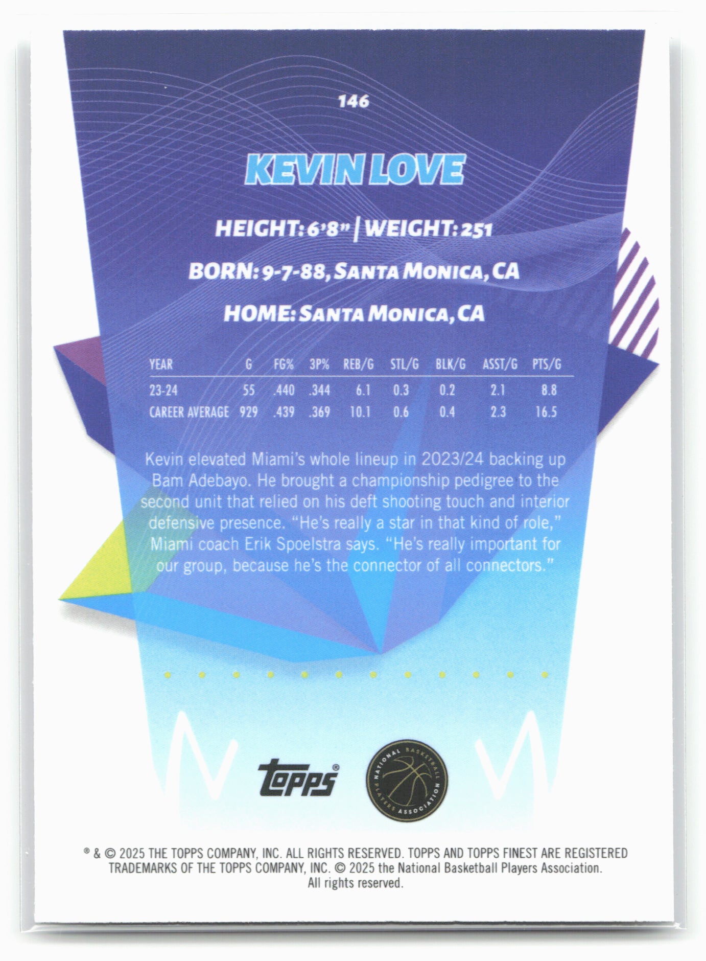 2024-25 Finest #146 Kevin Love 19898