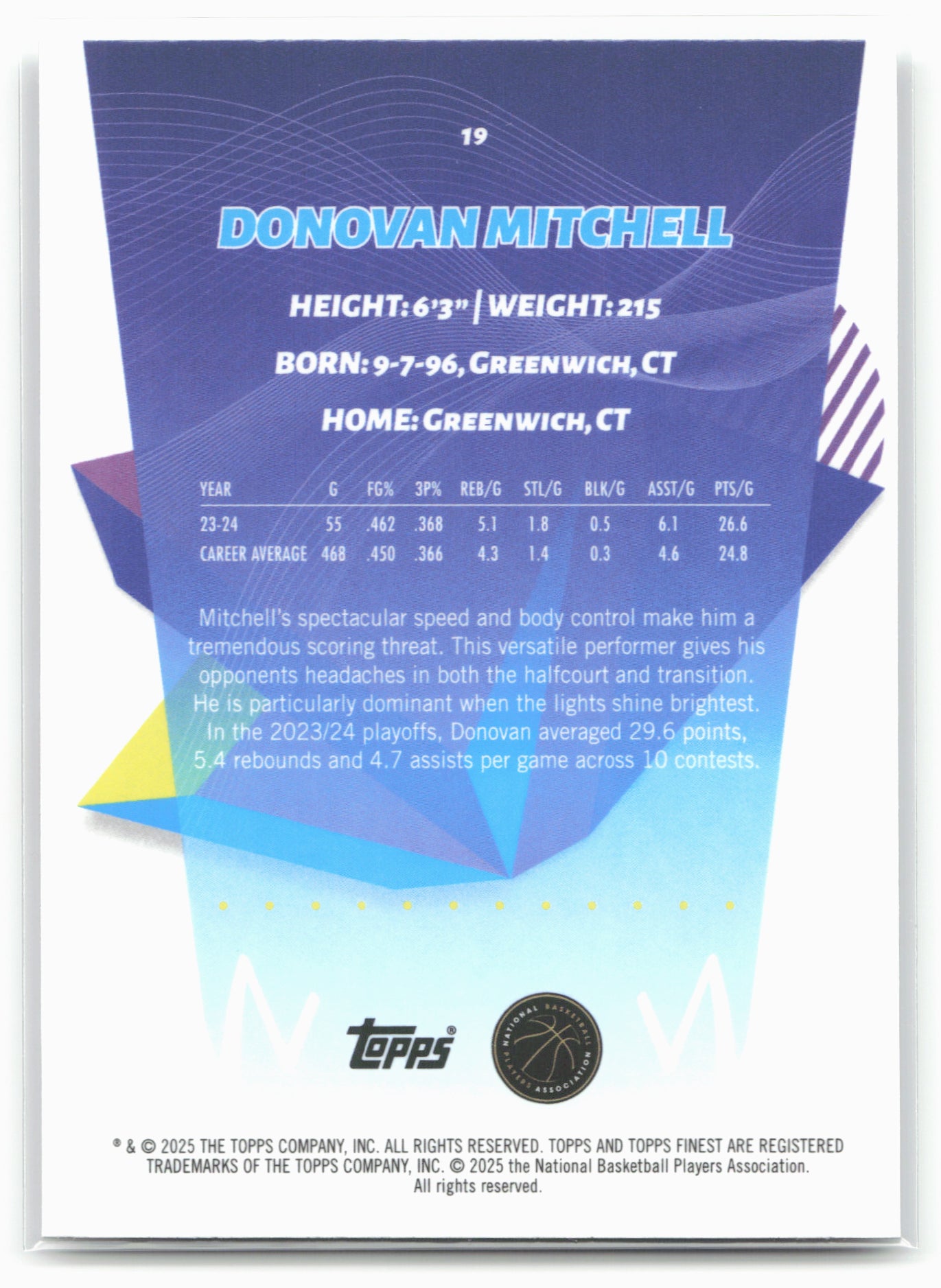 2024-25 Finest #19 Donovan Mitchell 19900