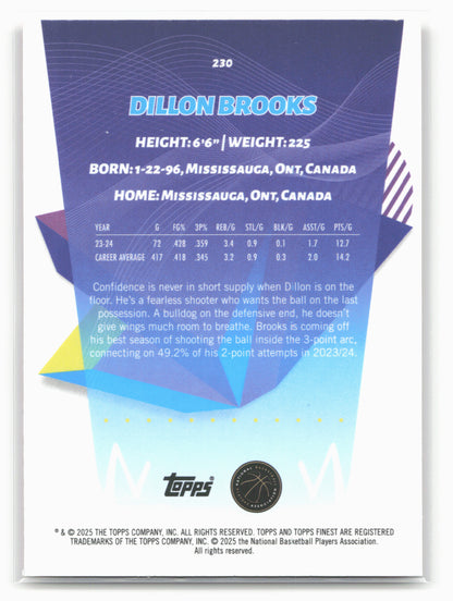 2024-25 Finest #230 Dillon Brooks Orange X-Fractor 19904