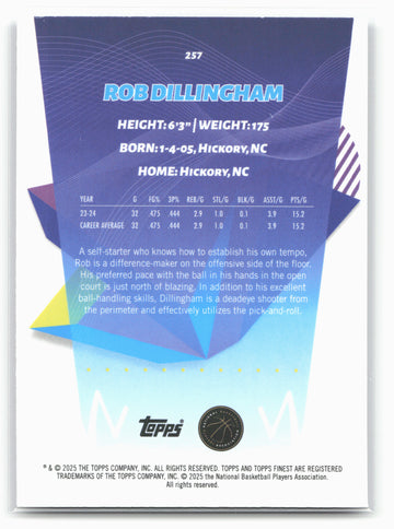 
2024-25 Finest #257 Rob Dillingham Purple Refractor 19907