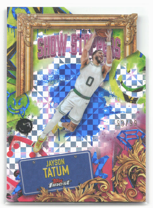 2024-25 Finest #S-4 Jayson Tatum Showstoppers Blue X-Fractor 19910