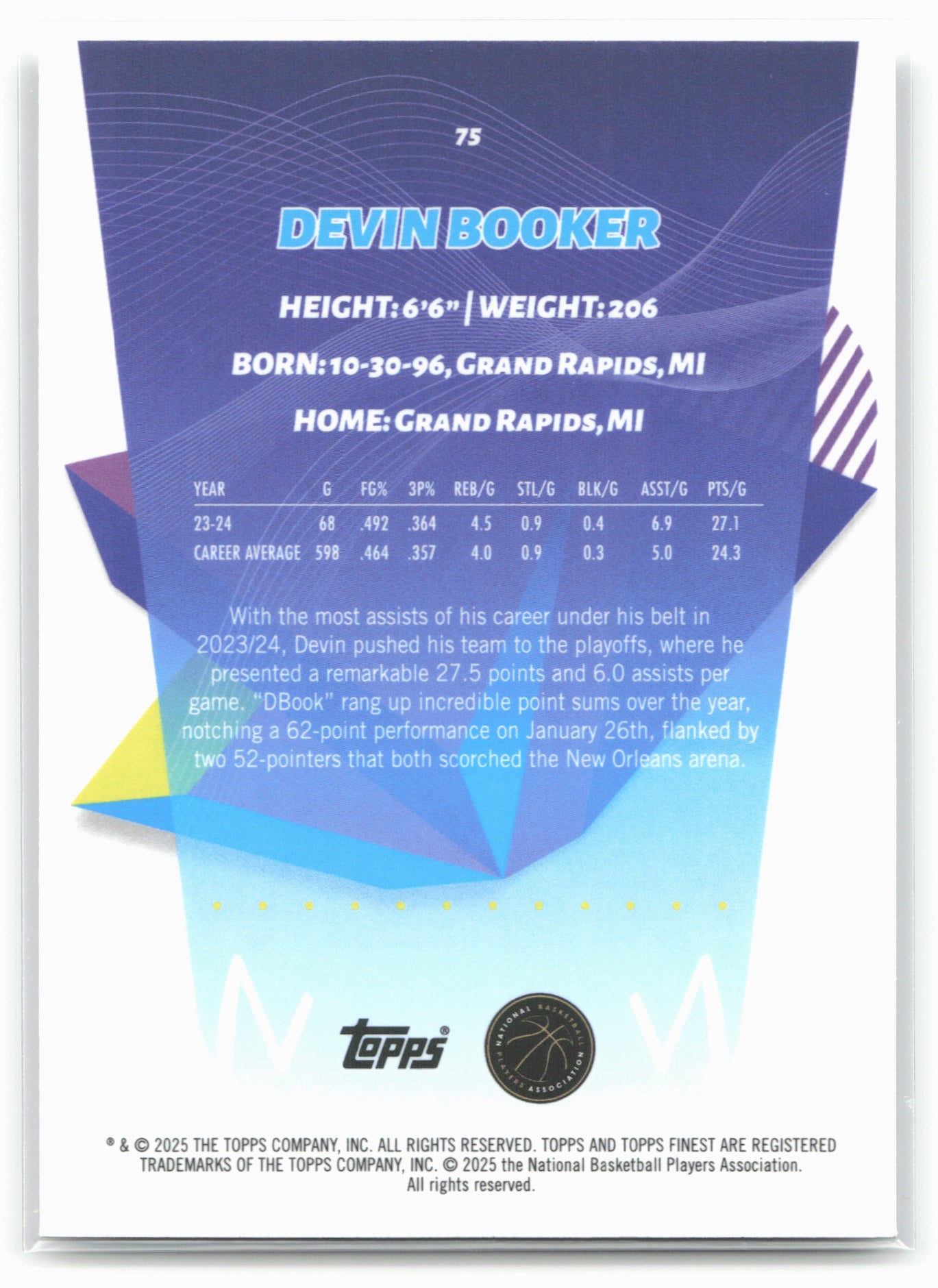 2024-25 Finest #75 Devin Booker 19921