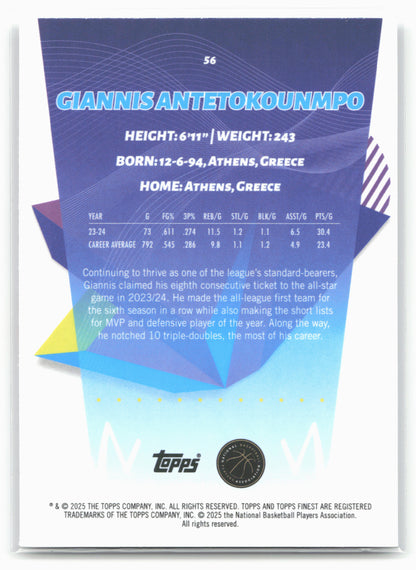 2024-25 Finest #56 Giannis Antetokounmpo 19931