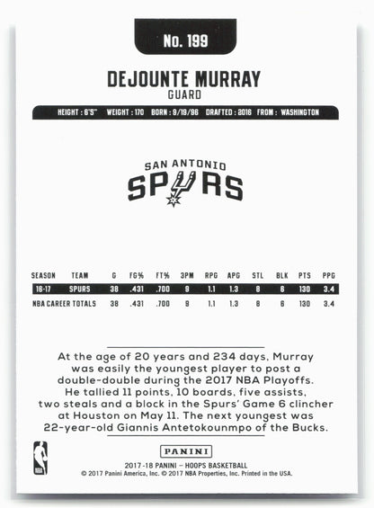 2017-18 Hoops #199 Dejounte Murray