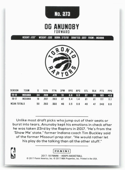 2017-18 Hoops #273 OG Anunoby
