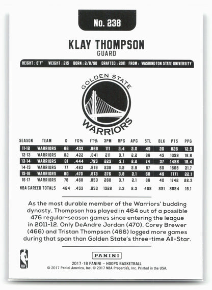 2017-18 Hoops #238 Klay Thompson