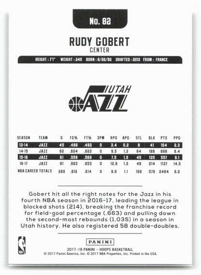 2017-18 Hoops #82 Rudy Gobert