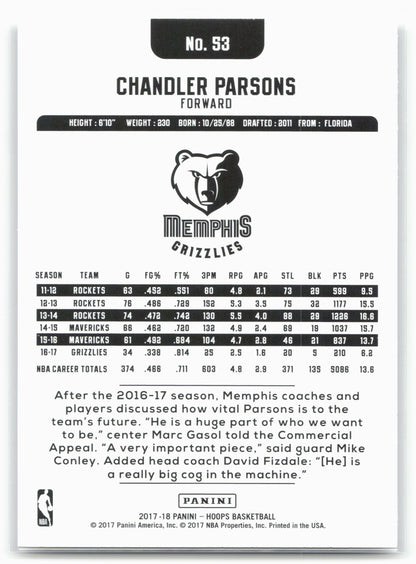 2017-18 Hoops #53 Chandler Parsons