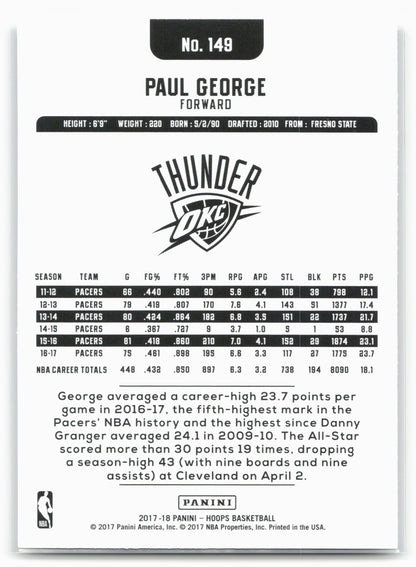 2017-18 Hoops #149 Paul George