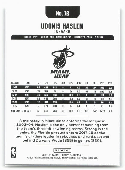 2017-18 Hoops #72 Udonis Haslem