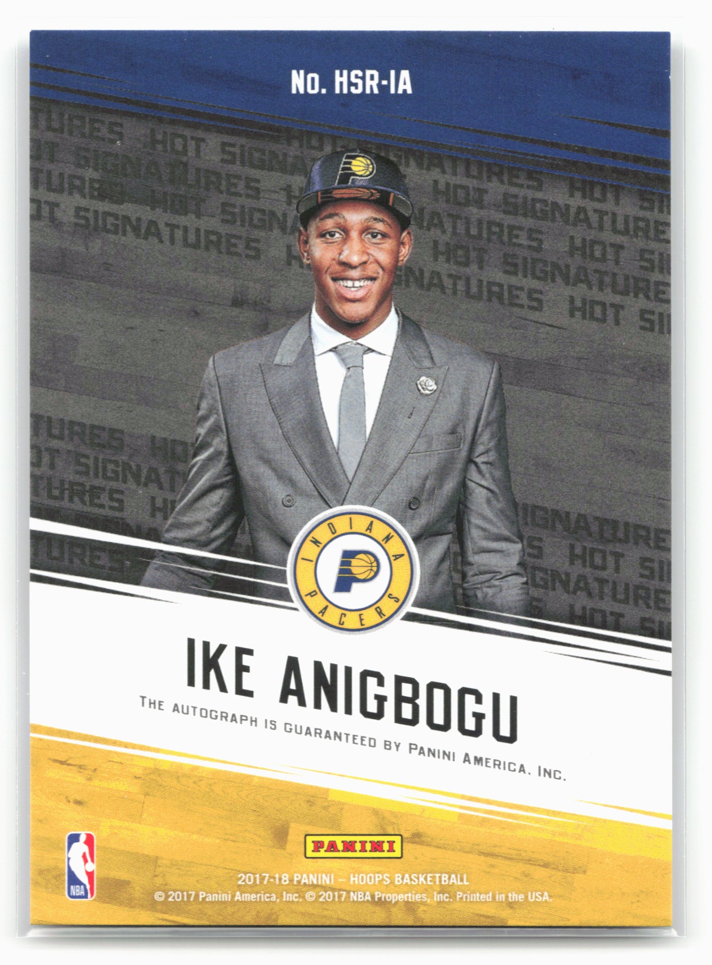 2017-18 Hoops #HSR-IA Ike Anigbogu Hot Signatures Rookies