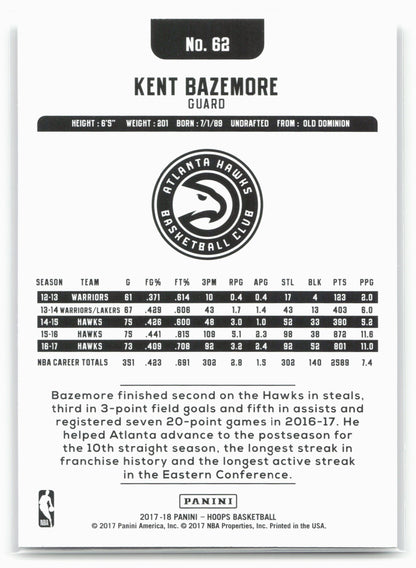 2017-18 Hoops #62 Kent Bazemore