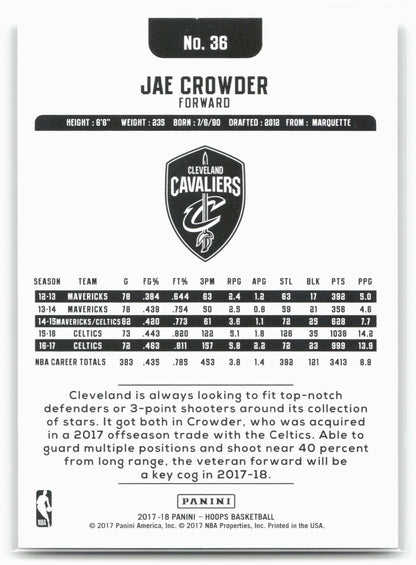 2017-18 Hoops #36 Jae Crowder