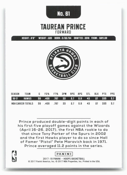 2017-18 Hoops #61 Taurean Prince