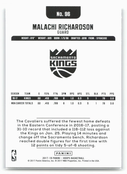 2017-18 Hoops #96 Malachi Richardson