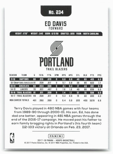 
2017-18 Hoops #234 Ed Davis