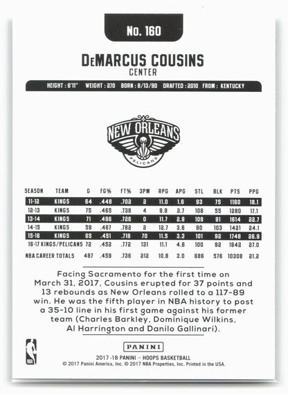 2017-18 Hoops #160 DeMarcus Cousins