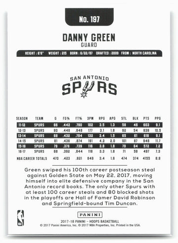 
2017-18 Hoops #197 Danny Green