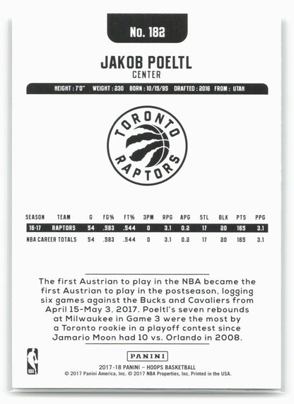 2017-18 Hoops #182 Jakob Poeltl