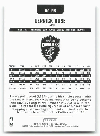 2017-18 Hoops #98 Derrick Rose