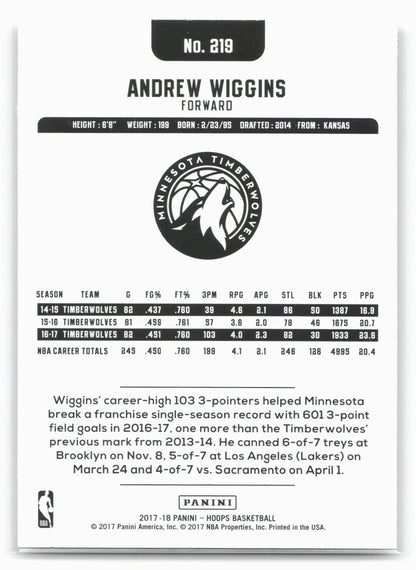 2017-18 Hoops #219 Andrew Wiggins