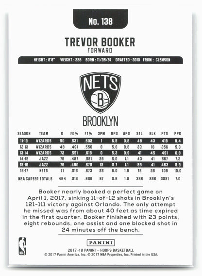 2017-18 Hoops #138 Trevor Booker