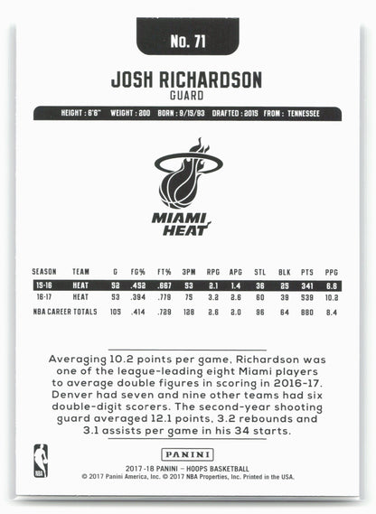 2017-18 Hoops #71 Josh Richardson