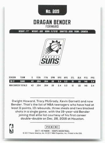 
2017-18 Hoops #205 Dragan Bender