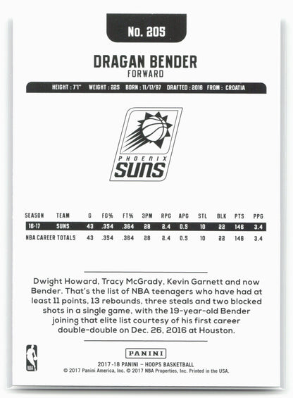 2017-18 Hoops #205 Dragan Bender