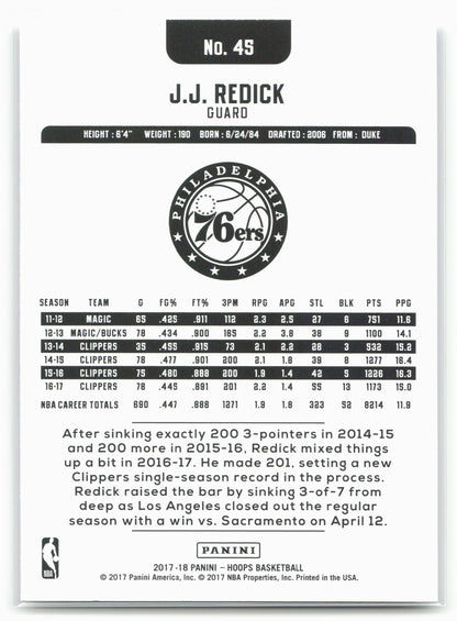 2017-18 Hoops #45 J.J. Redick