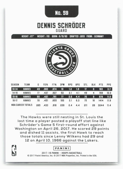 2017-18 Hoops #59 Dennis Schroder