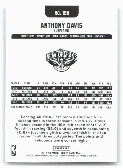 2017-18 Hoops #158 Anthony Davis
