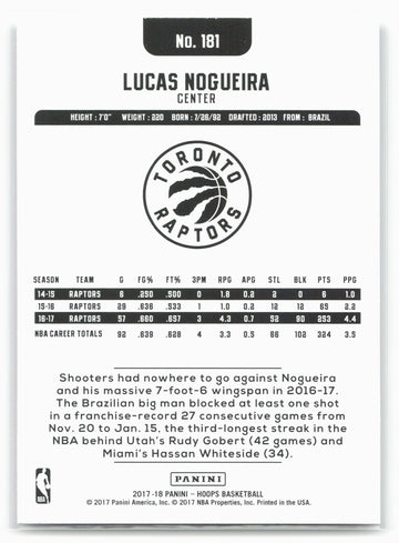 
2017-18 Hoops #181 Lucas Nogueira