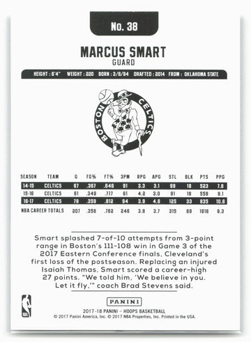 
2017-18 Hoops #38 Marcus Smart