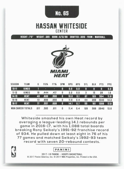 2017-18 Hoops #65 Hassan Whiteside