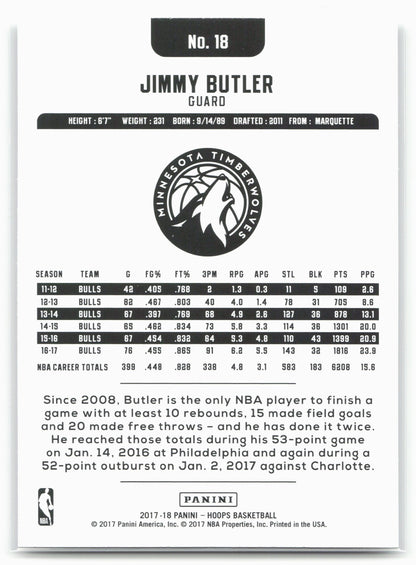 2017-18 Hoops #18 Jimmy Butler