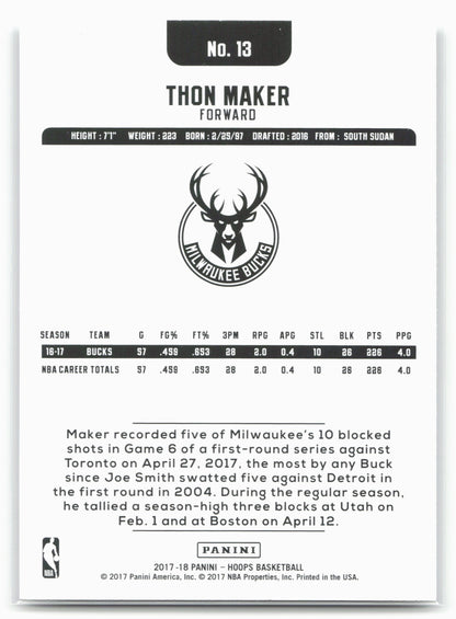 2017-18 Hoops #13 Thon Maker