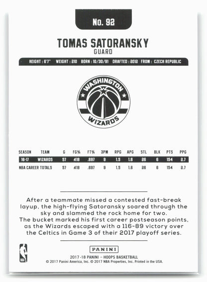 2017-18 Hoops #92 Tomas Satoransky