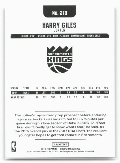 2017-18 Hoops #270 Harry Giles