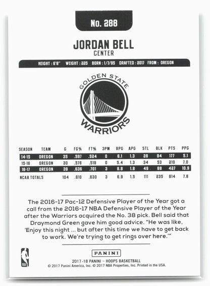 2017-18 Hoops #288 Jordan Bell