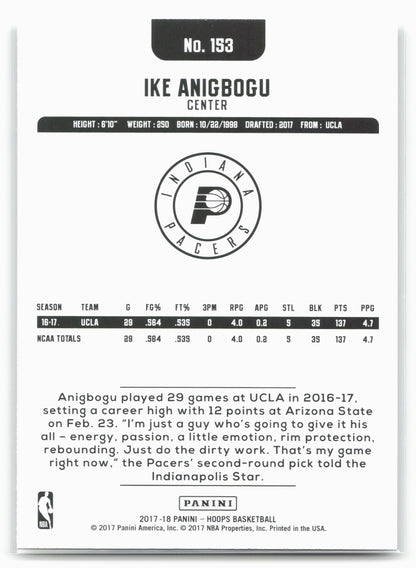 2017-18 Hoops #153 Ike Anigbogu