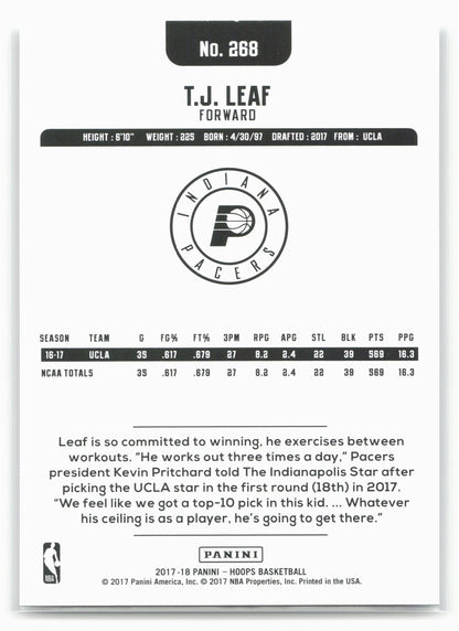 2017-18 Hoops #268 T.J. Leaf