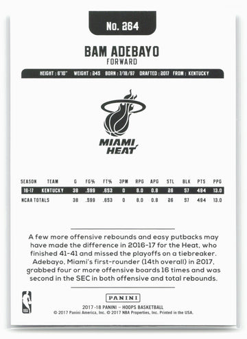 
2017-18 Hoops #264 Bam Adebayo