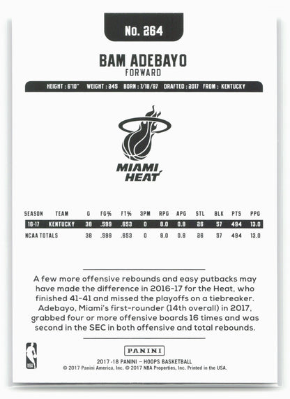 2017-18 Hoops #264 Bam Adebayo
