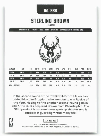 2017-18 Hoops #286 Sterling Brown