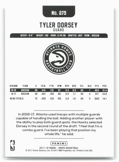 2017-18 Hoops #275 Tyler Dorsey