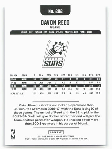 
2017-18 Hoops #282 Davon Reed