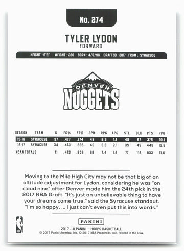 
2017-18 Hoops #274 Tyler Lydon