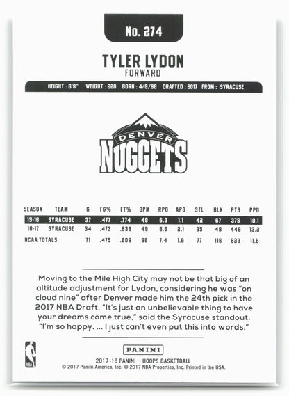 2017-18 Hoops #274 Tyler Lydon